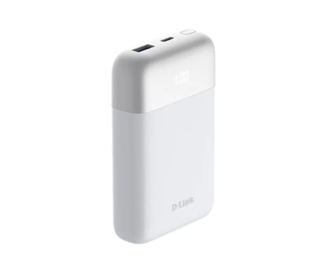 Акумулятор портативний літій-іонний Power Bank D-Link 10000мА*год 18Вт 1xUSB-A, 1xUSB-C, білий