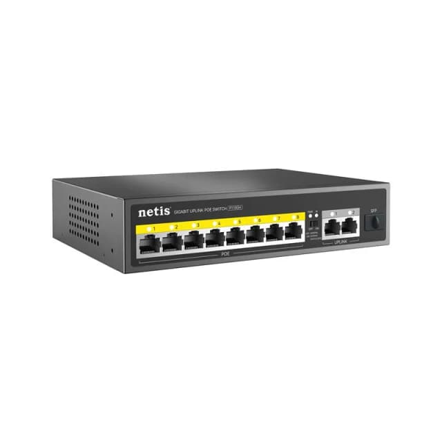 Комутатор Netis P110GH 8xFE PoE, 3xGE (2xUplink, 1xSFP), 120Вт, Некерований