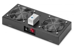 Блок вентиляторів DIGITUS 19" Roof Wall Mount, 2 fans, thermostat, RAL 9005