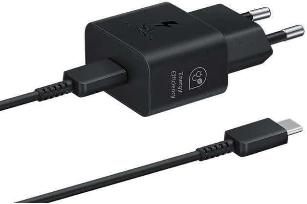 Зарядний пристрій мережевий Samsung 25Вт USB-С, кабель USB-C > USB-C, 1м, чорний