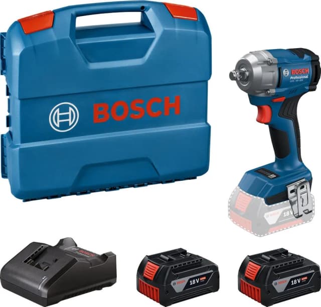 Гайковерт ударний акумуляторний Bosch Professional GDS 18V-350 18В 2x4А·год 85/200/350Нм до 3400об/хв квадрат 1/2" ЗП GAL 18V-20 кейс 1.1кг