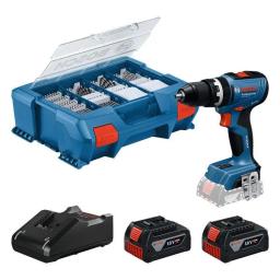 Шурупокрут-дриль ударний акумуляторний Bosch Professional GSR 18V-65 18В 2х4А·год 31·63·76Нм 0-550/0-2100об/хв 27000уд/хв ЗП 1.06кг
