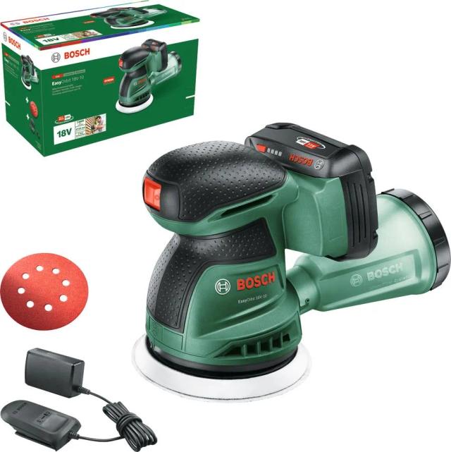 Шліфмашина ексцентрикова акумуляторна Bosch EasyOrbit 18V-10 18В 125мм 1x2А·год орбіта ЗП AL18V-20 2мм 0.9кг без АКБ та ЗП