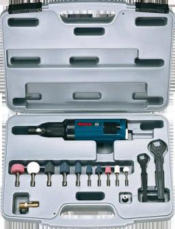 Шліфмашина пряма пневматична Bosch Professional 320Вт шліфкруг до 40мм 22000об/хв цанга 6мм набір осностки 1.6кг кейс