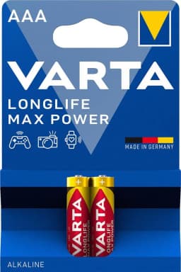 Батарейка Varta Longlife Max Power лужна AAA блістер, 2 шт
