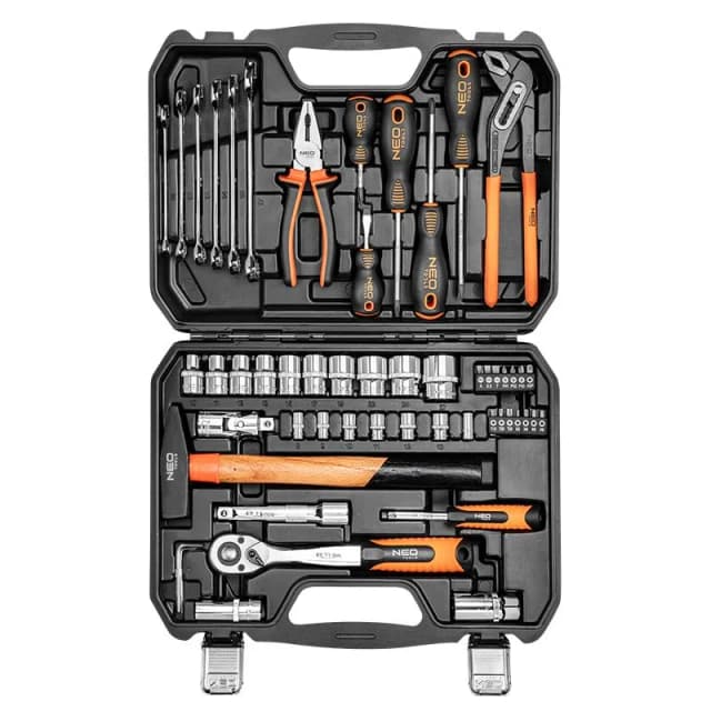 Набір інструментів Neo Tools, 1/2", 1/4", універсальний, CrV, 56шт