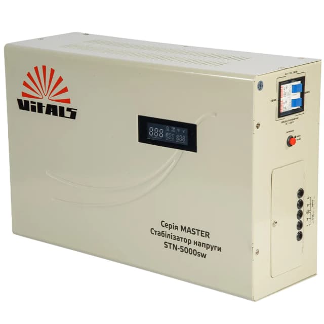 Стабілізатор напруги Vitals Master STN-5000sw тиристорний 3000Вт 5000ВА 100-260В однофазний 15кг