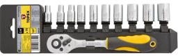 Набір торцевих головок TOPEX, 1/4", з тріскачкою, CrV, 11шт