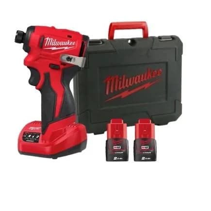 Гвинтоверт ударний акумуляторний Milwaukee M12 BLIDRC-202C 12В АКБ 2х4А·год 124Нм 0-3000об/хв 1/4" ЗП С12 кейс 0.6кг