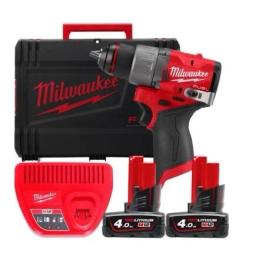 Шурупокрут-дриль акумуляторний Milwaukee M12 FDD2-402X 12В 2х4А·год 45Нм 0-1550об/хв ЗП С12 кейс 1.4кг