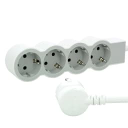 Подовжувач мережевий Legrand стандарт, 3м, 4xТипF, 16A, біло-сірий