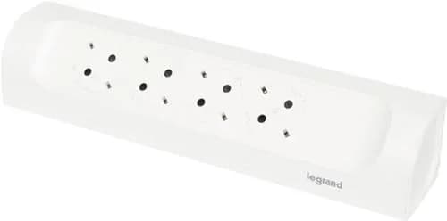 Подовжувач мережевий Legrand без кабелю, 4xТипF, 16A, кутовий, білий
