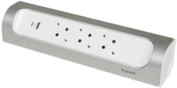 Подовжувач мережевий Legrand без кабелю, 3xТипF, 16A, 1xUSB-A,1xUSB-C, кутовий, білий