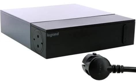 Подовжувач мережевий Legrand кутовий ТБ, 2м, 4xТипF, 16A, фільтр, чорний
