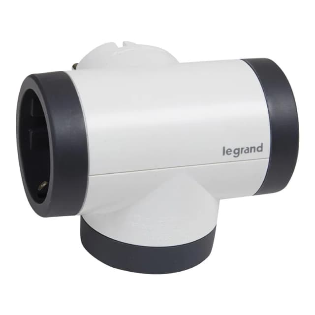 Розгалуджувач мережевий Legrand преміум, 3xТипF, 16A, 1xUSB-A,1xUSB-C, поворотний, біло-чорний