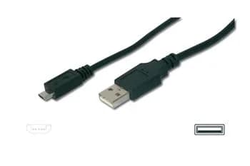 Кабель DIGITUS USB 2.0 (AM/micro B) 1.8м, чорний