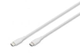 Кабель DIGITUS USB-C > USB-C заряджання/синхронізації, USB 2.0, 60W, силіконовий, 2м, білий