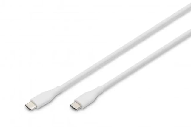 Кабель DIGITUS USB-C > USB-C заряджання/синхронізації, USB 2.0, 60W, силіконовий, 2м, білий