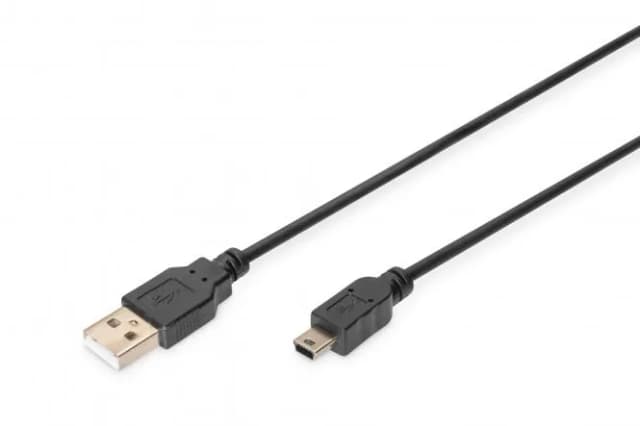 Кабель DIGITUS USB-A > USB-mini B синхронізації, 3.0 m, чорний