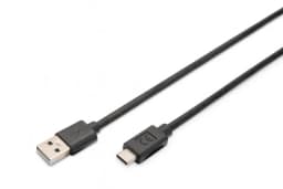 Кабель DIGITUS USB-A > USB-C заряджання/синхронізації, USB 2.0, M/M, 3м, чорний