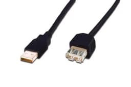 Кабель DIGITUS USB-A (M/F) заряджання/синхронізації, 5м, чорний