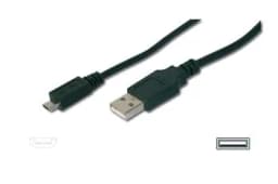 Кабель DIGITUS USB 2.0 (AM/micro B) 0.9м, чорний