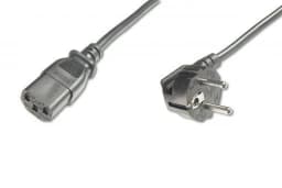 Кабель живлення DIGITUS Schuko 90/M - C13/F, 0.75м, чорний