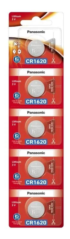 Батарейка Panasonic літієва CR1620 блістер, 5 шт.