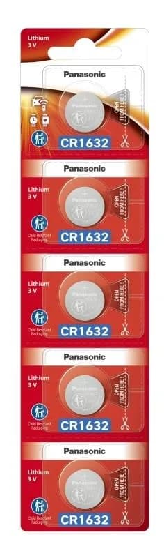 Батарейка Panasonic літієва CR1632 блістер, 5 шт.