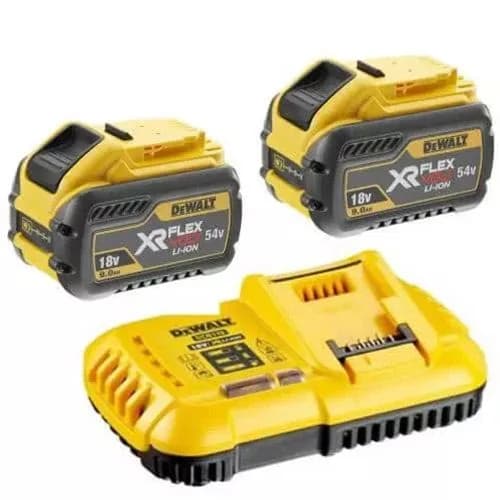 Набір акумулятора та зарядного пристрою DeWalt XR 18В/54В акб 2х9А·год 8А 0.65кг
