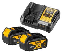 Набір акумулятора та зарядного пристрою DeWalt 10.8В/12В/18В/54В 4А, 18В акб 2х4А·год DCB182