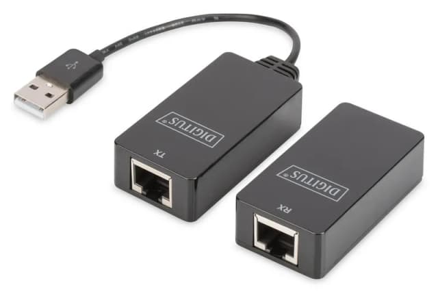 Подовжувач DIGITUS USB, USB1.1, для використання з кабелем Cat5/5e/6 UTP, STP або SFT, до 45 м, чорний