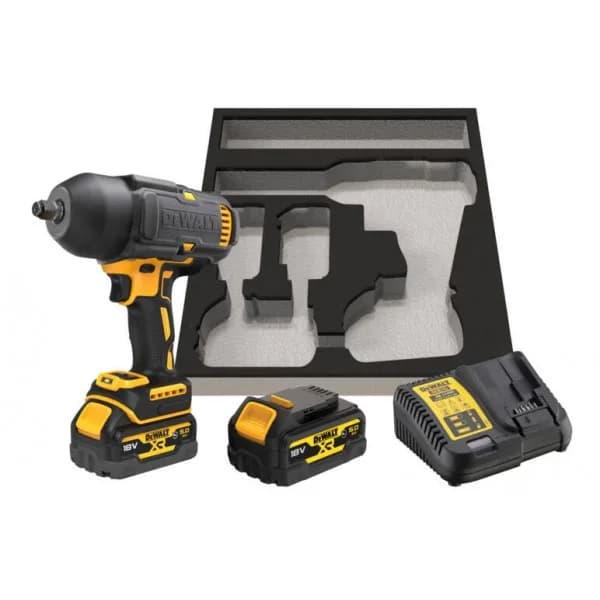 Гайковерт ударний акумуляторний DeWALT XR Li-Ion 18В акб 2х5А·год 1898Нм 2300об/хв 2200уд/хв 1/2" гумовий чохол, ЗП 2.9кг