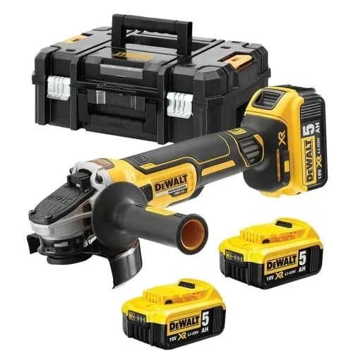 Шліфмашина кутова акумуляторна DeWalt XR Li-lon 18B 125мм 3х5А·год 9000об/хв кейс 1.74кг