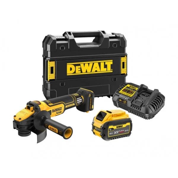 Шліфмашина кутова акумуляторна DeWALT XR Li-lon 18В акб 1x6.0А·год 125мм 3000-9000об/хв ЗП, кейс 1.85кг