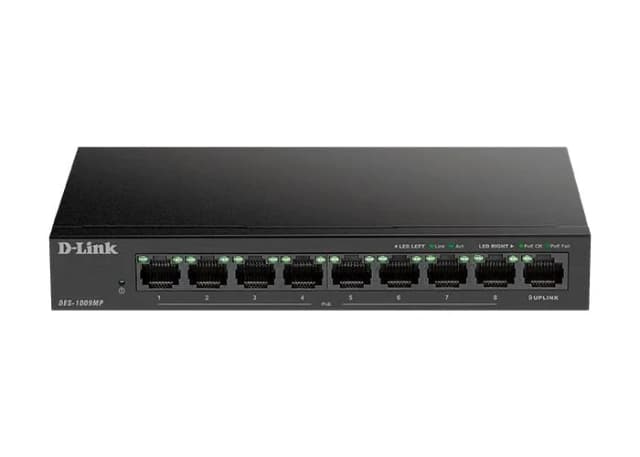 Комутатор D-Link DES-1009MP 8xFE PoE, 1xGE, 117Вт