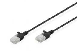 Патч-корд DIGITUS CAT 6 U-UTP Sliim, 0.3 м, AWG 32/7, Cu, LSZH, чорний