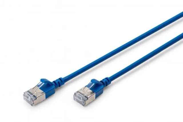 Патч-корд DIGITUS CAT 6a F-FTP Slim, 0,5 м, AWG 32/7, Cu, LSZH, синій