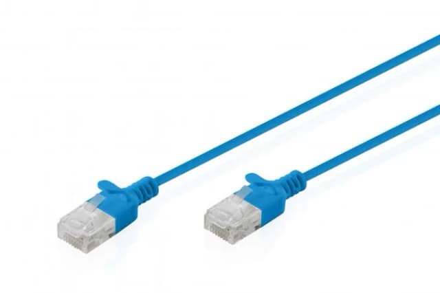 Патч-корд DIGITUS CAT 6 U-UTP Sliim, 0.3 м, AWG 32/7, Cu, LSZH, синій