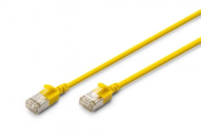 Патч-корд DIGITUS CAT 6a F-FTP Slim, 0,3 м, AWG 32/7, Cu, LSZH, жовтий