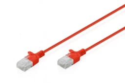 Патч-корд DIGITUS CAT 6 U-UTP Sliim, 0.3 м, AWG 32/7, Cu, LSZH, чевоний