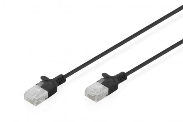 Патч-корд DIGITUS CAT 6 U-UTP Sliim, 2 м, AWG 32/7, Cu, LSZH, чорний