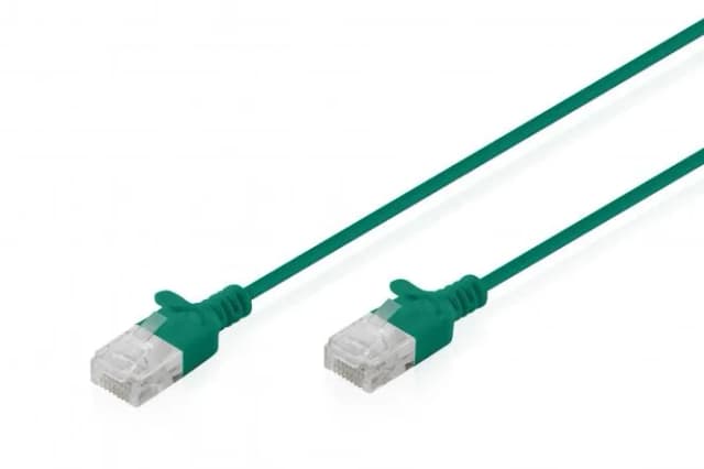 Патч-корд DIGITUS CAT 6 U-UTP Sliim, 1.5м, AWG 32/7, Cu, LSZH, зелений
