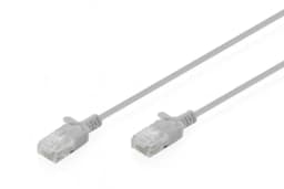 Патч-корд DIGITUS CAT 6 U-UTP Sliim, 1.5м, AWG 32/7, Cu, LSZH, сірий