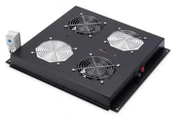 Блок вентиляторів DIGITUS 19" Roof, 2 fans, thermostat, RAL 9005