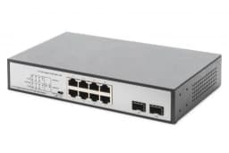 Комутатор DIGITUS 8-port Gigabit PoE+ 2 SFP Uplinks 180W Unmanaged
