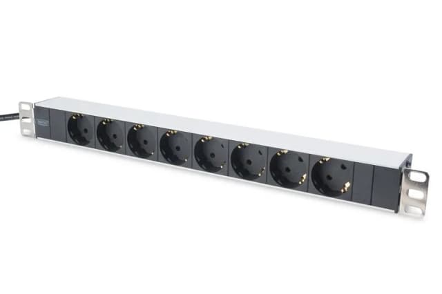 Пристрій розподілу електроживлення DIGITUS 1U, 8xSchuko, 16A, 250V, вилка Schuko