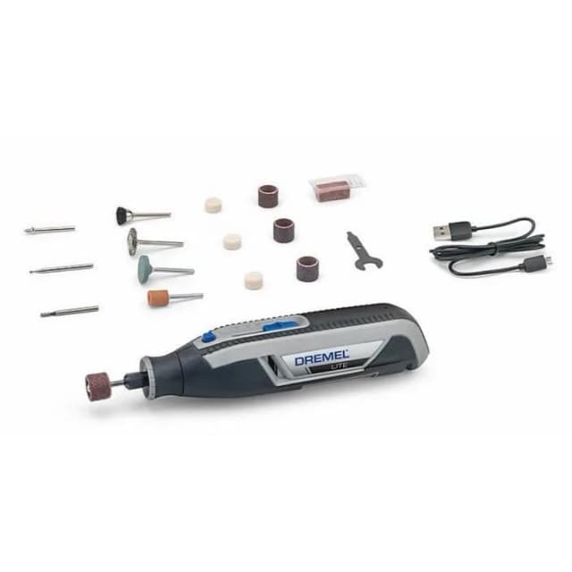 Шліфмашина шліфувально-гравірувальна акумуляторна Dremel Lite 7760-15 3.6В 1х2А·год 8000-25000об/хв 15 насадок 195см ЗП USB 0.27кг