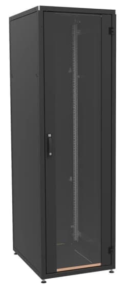 Шафа ZPAS 19", 24U, SZB IT, передні скляні двері, 600x600 мм, максимально 1000кг, чорна
