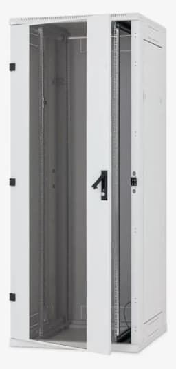 Шафа ZPAS 19", 42U, SZB IT, передні скляні двері, 600x1000 мм, максимально 1500кг, сіра